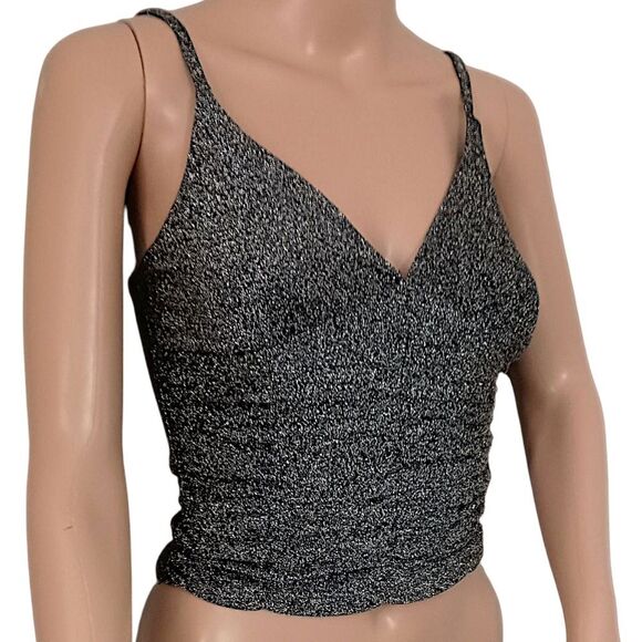 Y2K Coquette Ruched Tank Top XS Crop Corset Cami Goth Glittery Fairy Whimsigoth - Picture 3 of 16